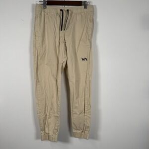 RVCA Men's Jogger Khaki Elastic Pockets Size Small